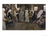 French Troops Being Transported by Train Break Their Journey with a Refreshment Stop Giclee Print