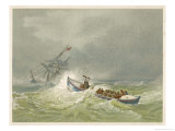 Lifeboat Going to the Aid of a Sailing Ship in Trouble