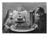 Young Girl is Fascinated by the Illusion of Movement Given by Reynaud's Praxinoscope