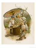 Buy Children Playing Shop Under a Large Parasol at AllPosters.com