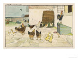 The Cock Mounted on Top of the Coop is Able to Look into the Farmhouse Giclee Print