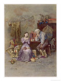 Caleb Plummer and His Blind Daughter Sit in His Workshop Where He Makes and Mends Toys