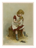 Buy Small Girl Nurses a Sick Puppy at AllPosters.com