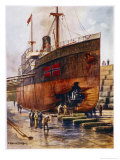 Buy Torpedoed Steamship in Dock at AllPosters.com