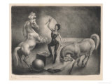 Buy Girl with Two White Performing Horses at AllPosters.com