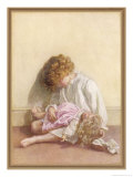 Buy Girl and Her Doll, Both Fast Asleep at AllPosters.com