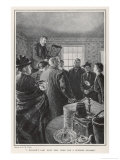 Buy Selling the Furniture of a Private Household the Auctioneer Holds up a Chair at AllPosters.com