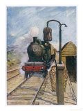 Buy Moving Train Picks up a Sack of Mail as It Passes Through a Station at AllPosters.com
