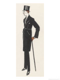 Buy Gentleman in Evening Dress and a Topcoat Similar to a Frock Coat with a Seam at the Waist at AllPosters.com