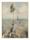 Buy German Husband and Wife Team Perform a Dramatic Tightrope Cycling Act at AllPosters.com