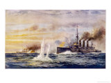 Buy Battle of the Falkland Islands the Light Cruiser Kent Sinks the German Cruiser Nurnberg at AllPosters.com