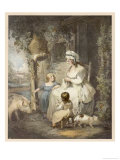 Buy Charming Farmer's Wife Dressed Unsuitably in White Wears a Quilted Petticoat and White Mob Cap at AllPosters.com