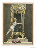 Buy Child Watches the Swinging Pendulum of the Grandfather Clock at AllPosters.com