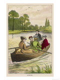Buy Four Ladies and a Young Man Go for a Ladylike Row at AllPosters.com