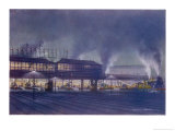 Buy An Engine Driver's View of the Station as He Approaches It at Night, a Picture at AllPosters.com