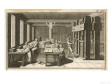 Buy Four Women and a Man at Work in a Paper Workshop in 18th Century France at AllPosters.com