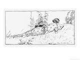 Buy Girl Lying on the Grass Reading a Book at AllPosters.com