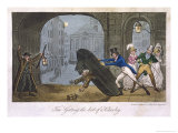 Tom Getting the Best of a Charley (The Night Watchman) by Emptying Him from His Sentry Box Giclee Print