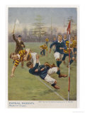 Buy Nearly In!, a Timely Tackle Prevents an Attacking Player from Scoring a Try at AllPosters.com