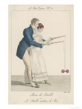 Buy Man Helps a Lady to Start off the Diabolo on the String at AllPosters.com