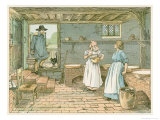 Buy The Dairyman Brings Fresh Milk in Two Buckets Hung on a Yoke into His Dairy at AllPosters.com