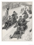 Lots of Children Tobogganing