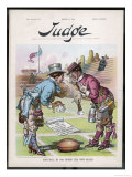 Buy Two Vendors Bow to Each Other Over the Football in a Satirical View of the Sport's New Rules at AllPosters.com