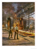 Buy Rolling Steel in a British Steelworks at AllPosters.com