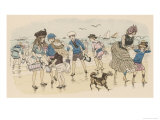 Buy Children and Their Dog on the Beach on a Windy Day at AllPosters.com