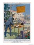 Buy Guglielmo Marconi Conducting an Early Experiment in Wireless Telegraphy in His Father's Garden at AllPosters.com
