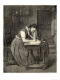 Buy Swedish Peasant Woman Writing with a Quill at AllPosters.com