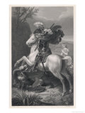 Saint George Slays the Dragon While a Damsel Watches Safely out of Harms Way