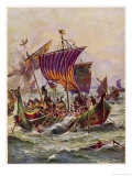 Buy Alfred's Galleys in Battle with Vikings at AllPosters.com
