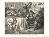 Buy The Ogre Glares at Puss in Boots as He Bows and Scrapes Before Him at AllPosters.com