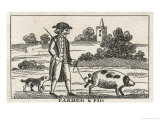 Buy Farmer and His Pig Tied by the Leg at AllPosters.com