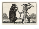 Buy Man with a Long Pigtail Threatens His Chained Dancing Bear with a Club at AllPosters.com