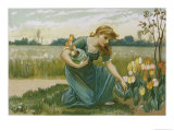 Girl Picking Tulips