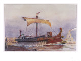 Buy Warship of Imperial Rome is Rowed out of Harbour with Only a Light Sail Hoisted at AllPosters.com