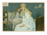 Buy Girl is Visited by a Friendly Fairy in Bed at Night and Gets Taken on a Wonderful Journey at AllPosters.com