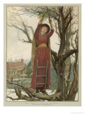 Buy On Christmas Eve a Girl Goes out to Gather Mistletoe to Decorate the House at AllPosters.com