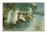 Buy Group of Fairies Fishing in the River for Stars at AllPosters.com
