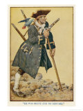Long John Silver with His Parrot on His Shoulder