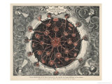 Buy Cross-Section of the Globe Showing the Central Fire the Lateral Fires and the Volcanoes at AllPosters.com