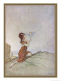 Buy While a Girl is Playing with Fairies One of Them Perches on Her Finger at AllPosters.com