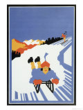 Buy Tobogganist Stirs up a Flurry of Snow at AllPosters.com