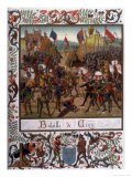 Buy At Crecy 9000 English Soldiers Under Edward III Defeat 30000 French Under Philippe VI at AllPosters.com