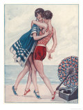 Buy Two Midinettes Dance on the Sand to the Jazz-Music of Their Portable Gramophone at AllPosters.com