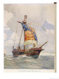 Buy Sailing Vessel of the 13th Century Carrying the Royal Coat of Arms on Its Sail at AllPosters.com