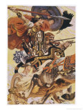 Cuchulain (Cu Chulainn) Rides His Chariot into Battle