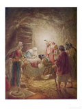 Buy The Shepherds Come to See Mary Joseph and Their Baby Jesus at AllPosters.com